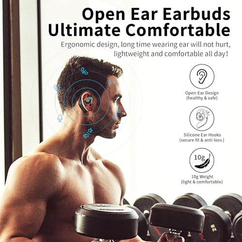 Image of BANIGIPA Open Ear True Wireless Earbuds with Immersive Premium Sound | IP54 Waterproof Bluetooth 5.3 Headphones w / DSP Noise Cancelling Mic for Sports Long-Lasting Comfort, 50H Playtime