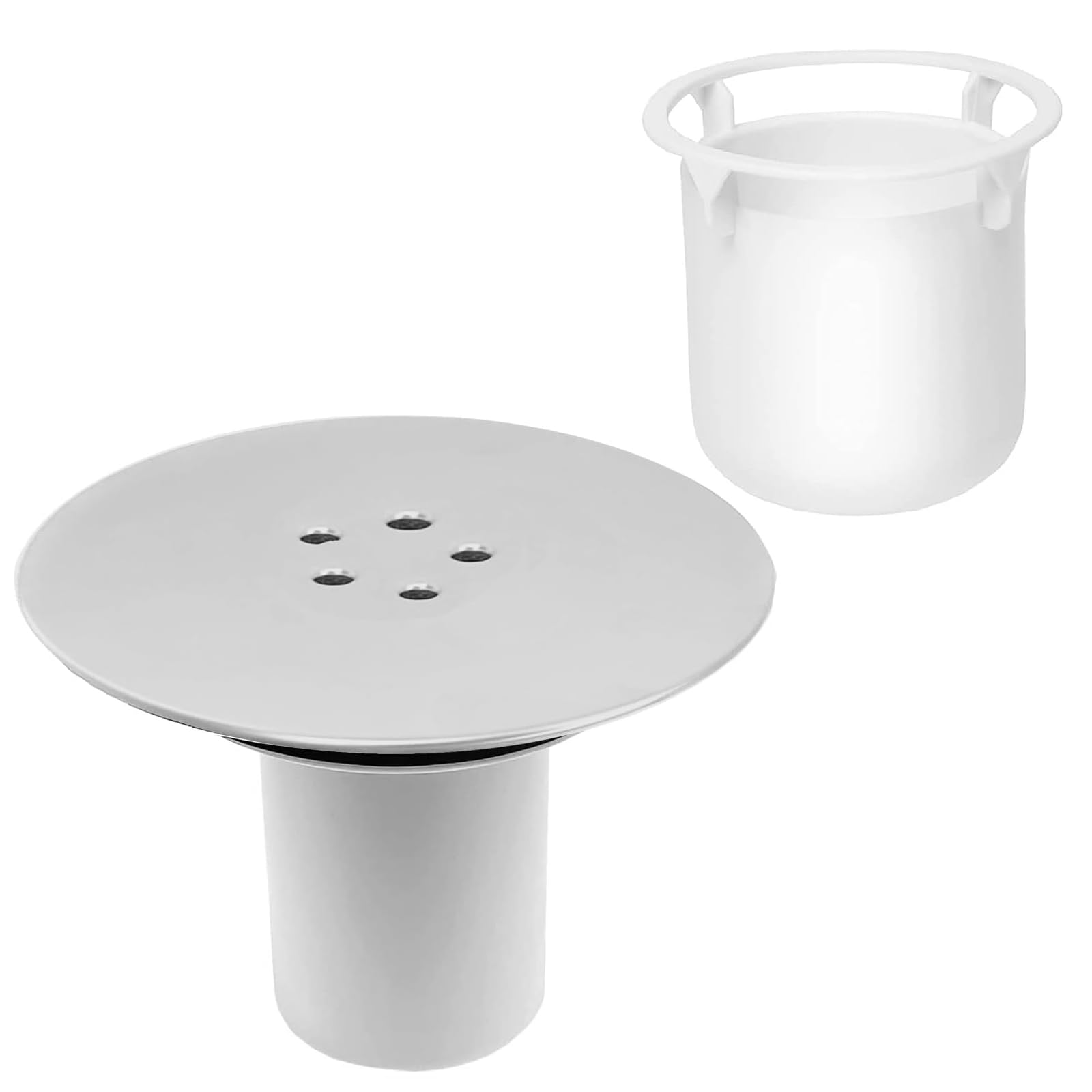 VZU Shower Drain Cover, 90 mm/115 mm Drain Fitting for Viega Tempoplex with Strainer Shower Drain Hair, Shower Drain Cover
