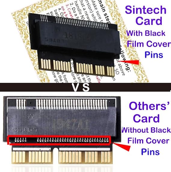 Sintech 2Pc/Pack NGFF M.2 nVME SSD Adapter Card for Upgrade MacBook Air(2013-2016 Year) and MacBook PRO(Late 2013-2015 Year)