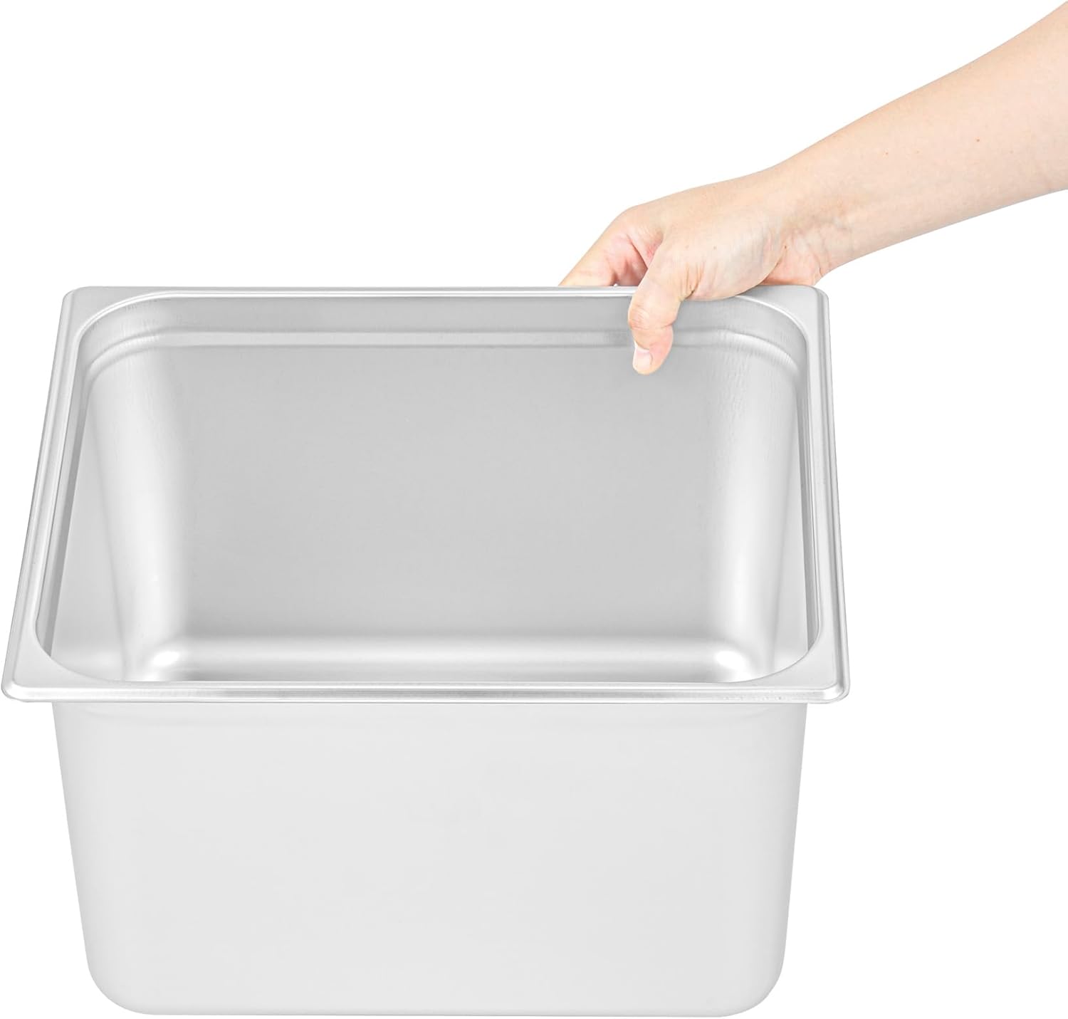 Restaurantware-Kitchen Tek 2/3 Size Steam Table Pan, 1 Anti-Jam Steam Pan - Lid Sold Separately, 8â€ Deep, 24 Gauge Stainless Steel, Freezable, For Catering Event And Party