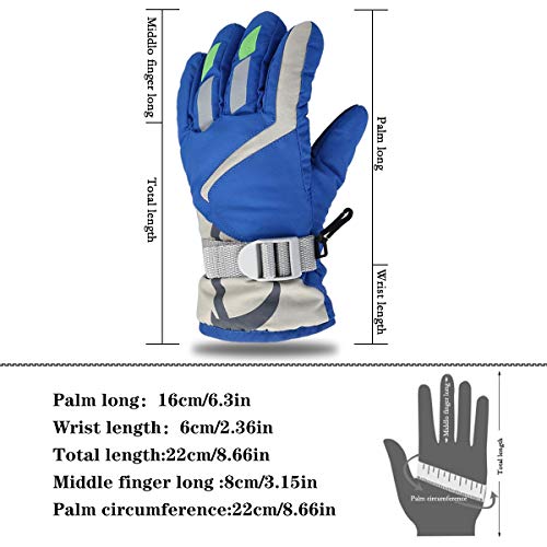YR.Lover Momoon Kids Winter Gloves 2 Pairs Adjustable Snow Warm Gloves for Boys and Girls2
