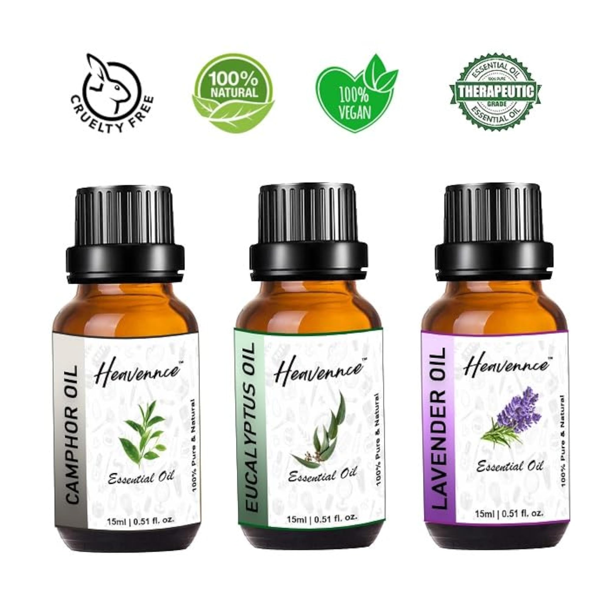 Camphor Oil, Eucalyptus Oil, Lavender Oil Combo, Relaxation