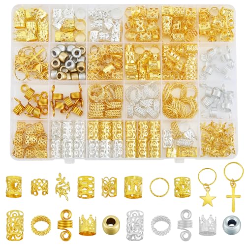 Ornaland 270 Pcs Gold Hair Cuffs Braid Cuffs Gold Hair...