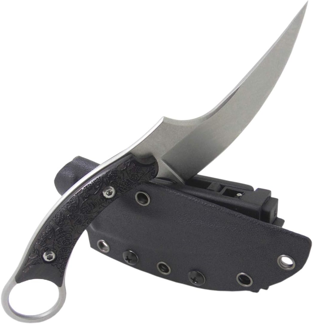 MASALONG Kni163 Outdoor Camping 440C Steel Tactical Knife (Black Ebony)