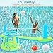 Jasonwell Pool Toys Games Set - 3 in 1 Pool Volleyball Net Basketball Hoop Ring Toss Game Inflatable Floats Water Floating Volleyball Swimming Pools Games Party Gift for Kids Adults (Green&Blue, L)