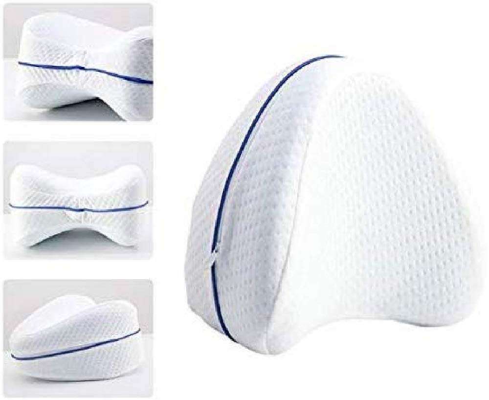 VACHANAMRUT MARKETING Memory Foam Sleeping Sciatica Back Hip Joint Pain Relief Contour Thigh Leg Pad Support Cushion Leg Knee Wedge Pillow (White)