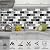 URCOLOR 10-Sheet Peel and Stick Backsplash Tile Sticker for Kitchen,12"x12" Self Adhesive Subway Wall Tiles Stick on Back Splashes for Bathroom White Gray Black White Marble Design