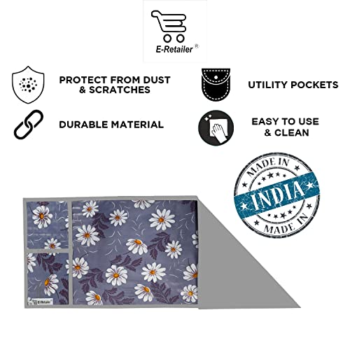 Image of PVC Waterproof 3-Layered Microwave Oven Top Cover with 4 Utility Pockets Suitable for Upto 30 Liter (Color- Gray, Size-36x14 Inches Inches)