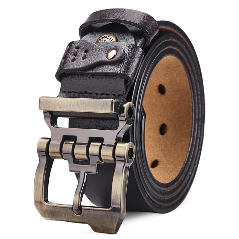 Ceinture homme vintage cuir véritable véritable luxe et style rétro