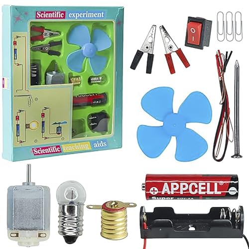 Image of Science Experiment Kit - Science Kit for Kids, STEM Kit, Electric Circuit Kit for Students with Motor Fan Toy, DIY Science Kit for Students, Science Experiment Kit - Pack of 1 Random Color