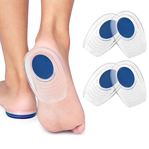 Plantilla Talon Silicona 2 par Para fascitis plantar,Plantillas Invisible de Zapato Pies suave soporte de talonera aliviar el dolor,Aquiles,Hombres y Mujeres (L(8 * 11.5CM))