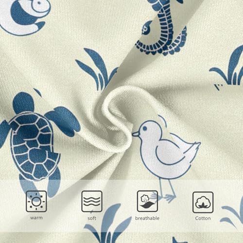 CHIFIGNO Boys' Underwear Nautical Seahorses Turtles Yellow Little Boy Briefs Printed Cotton Briefs Underwear3