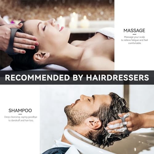 Ithyes 38 Finger vergrößerter Kopfmassage-Bürste, Silikon-Kopfhautmassagebürste, Scalp Massager Shampoo-Bürste, Massagebürste Haare, Hair Massager Scalp for Frauen, Männer, Haustiere,1 Stück (Schwarz)