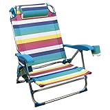 Silla Playera, 5 Posiciones ,Silla Plegable para Playa, Jadín, Camping , Multicolor (1 Unidad, Rayas Multicolor)
