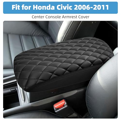 Image of Center Console Armrest Cover for Honda Civic 2006 2007 2008 2009 2010 2011 Fully Covered Anti-Scratch Protector Interior Accessories