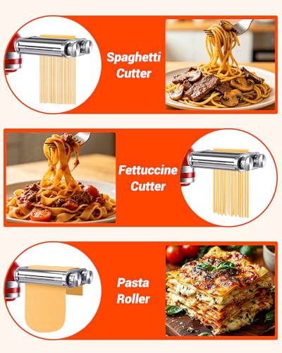 Image of Pasta Maker Attachment for KitchenAid Mixers, 3 in 1 Pasta Attachments