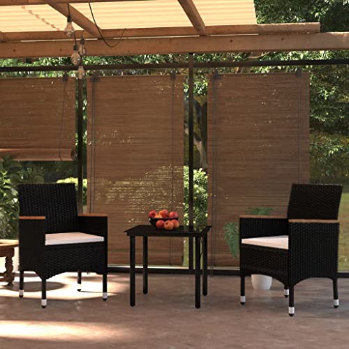 Ensemble à dîner d'extérieur 5 pcs de qualité supérieure vidaXL avec chaises noires - 3