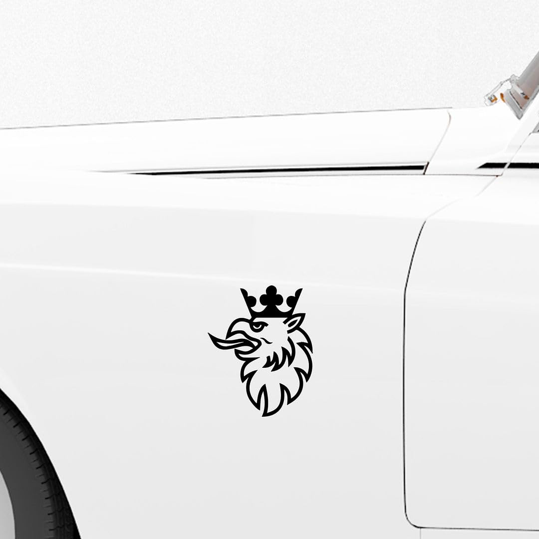 KREEPO Decal King Eagle Face Waterproof 2pcs for All Car Surface Self-Adhesive Vinyl Sticker (5x3.9in) Black