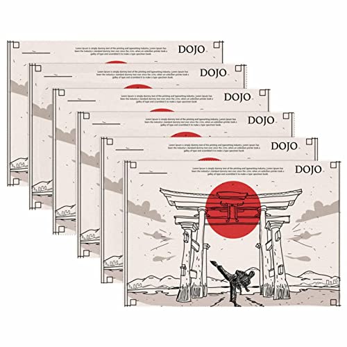 Sets de table Dojo de table à manger lavables 30x45 cm résistants à la chaleur