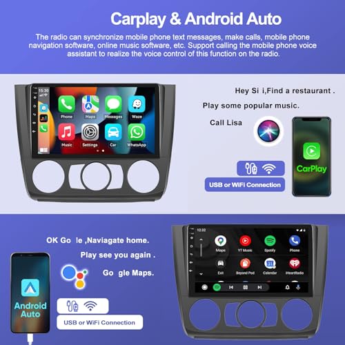 Radio coche para BMW Serie 1 E87 E81 E82 E88 con pantalla táctil de 9" y WiFi 5G potente 3