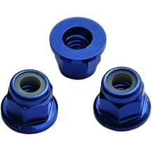 5pcs M2 M3 M4 M5 M6 Red/black/Royal Blue/Sky Blue/Orange/Golden/purple/sliver/grey Anodized Aluminum Flange Nylon Lock Nut Color Royal blue_M5