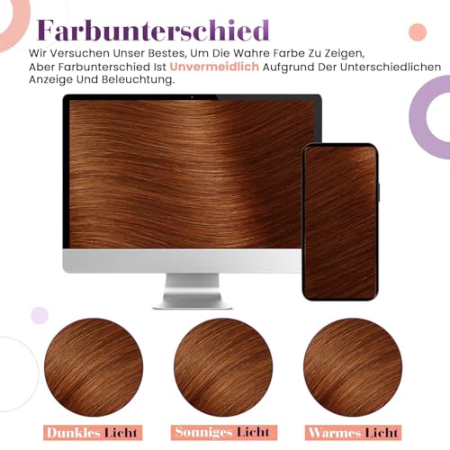 Image of LaaVoo Human Hair Extensions Clip ins Auburn Hair Extensions Real Human Hair Clip in 18inch Remy Hair Clip in Extensions Auburn Reddish Brown Full Head Double Weft 120G 7Pcs