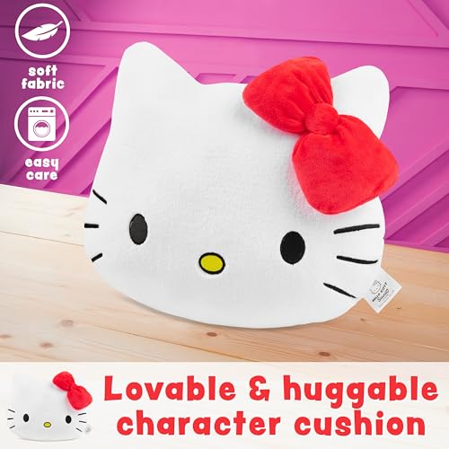 Image of Hello Kitty Sanrio Plush Cushion Pillow, Plush Throw Pillow Fluffy Cushion Kawaii Decor Cinnamoroll Kuromi, Gifts for Teens, Women (White Hello Kitty, L14.6 x W12.6)