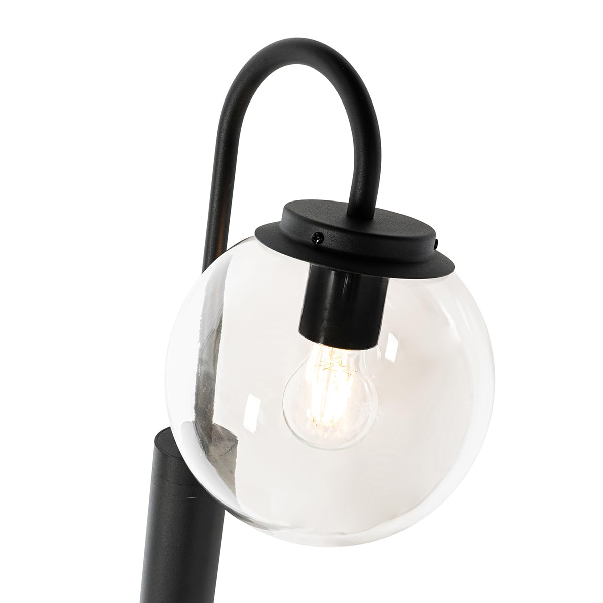 Qazqa Modern außen Laterne für den Garten - Sfera - Schwarz, max. 40W, Geeignet für LED, 200cm, IP44