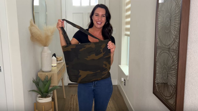 Bolso de hombro para mujer con asas grandes, camuflaje y bolsa de maquillaje miniatura 6