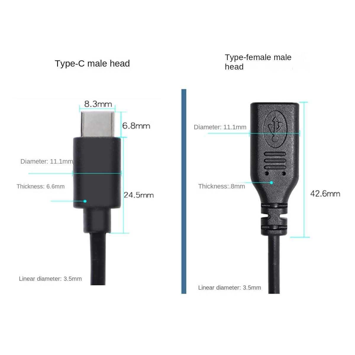 Amazon.co.jp: YSJJZRL タイプ C USB 裸線オープン エンド ケーブル 5V