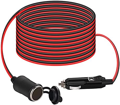 Thlevel 4 Meter kfz Verlängerungskabel Zigarettenanzünder Buchse Stecker | Auto Ladegerät Adapter Wasserdicht 20AWG Kabel mit Sicherung für 10A 12V-24V Strom LKW Lieferwagen Wohnmo