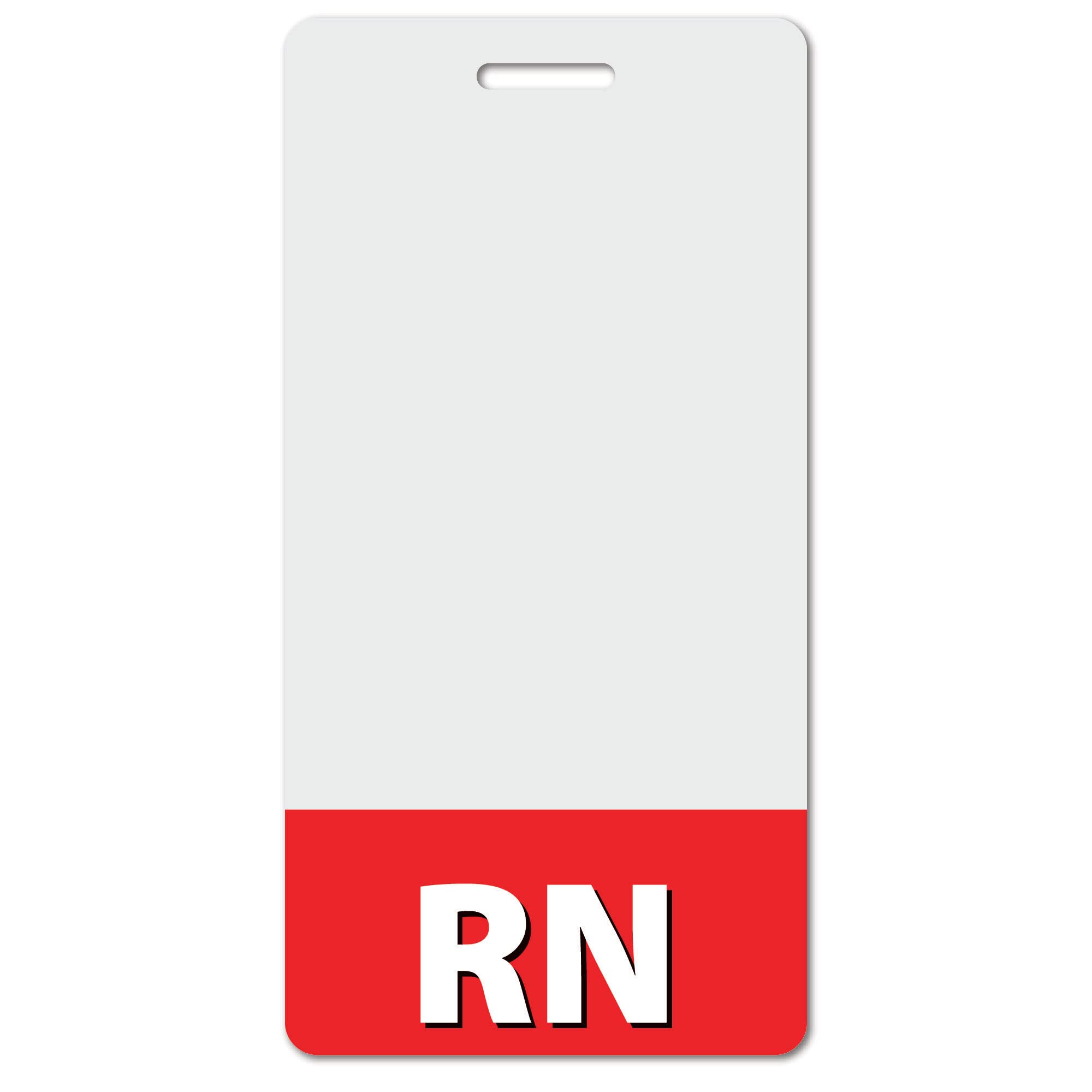 RN Heavy Duty Vertical Red (100 Pack) - Spill & Tear Proof Backer Cards - 2 Sided USA Printed Quick Role Identifier ID Tag Backer by BadgeZoo