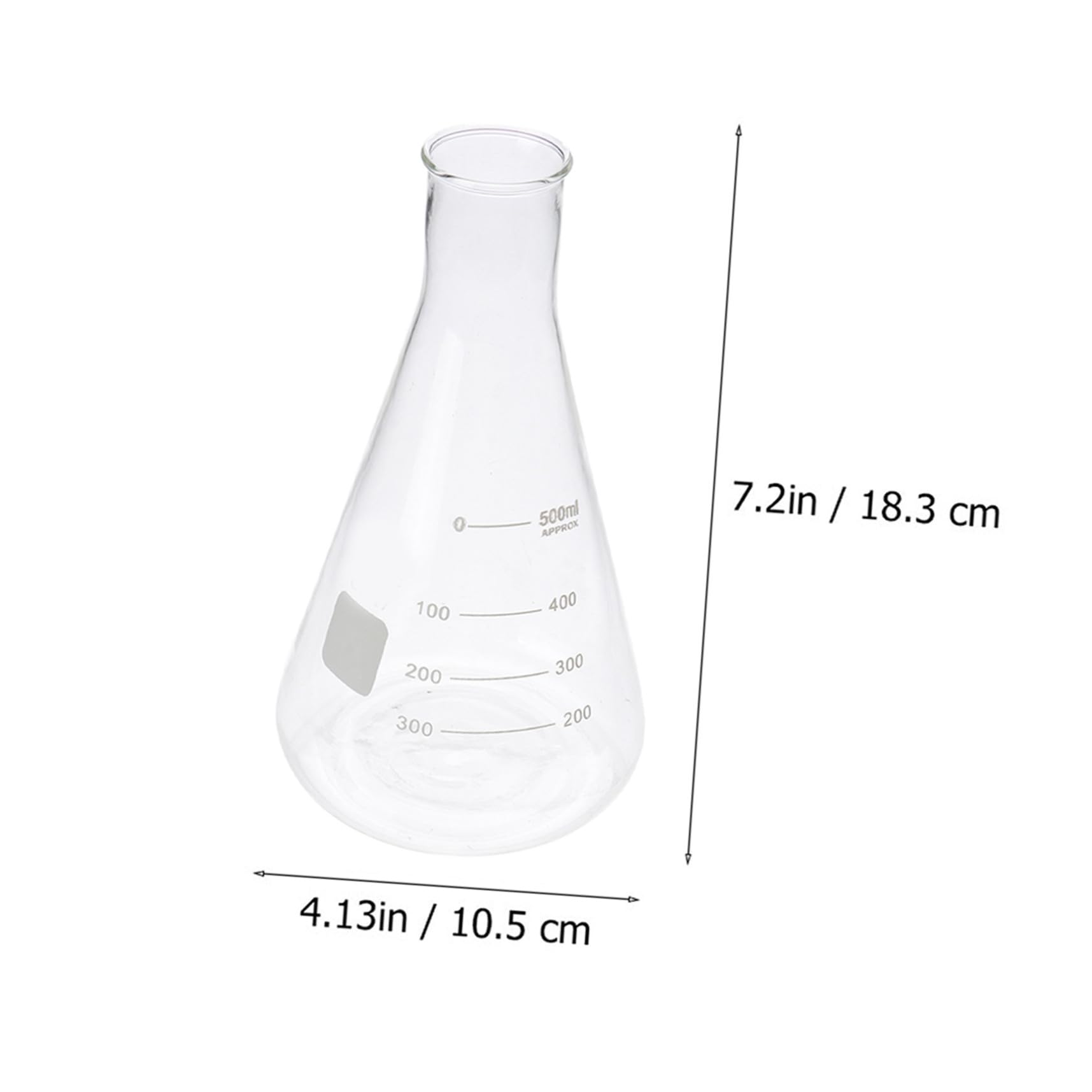 Juego de 4 Matraces Erlenmeyer Cónicos Triangulares de Vidrio de Borosilicato sin Burbujas para Uso en Clase de Química