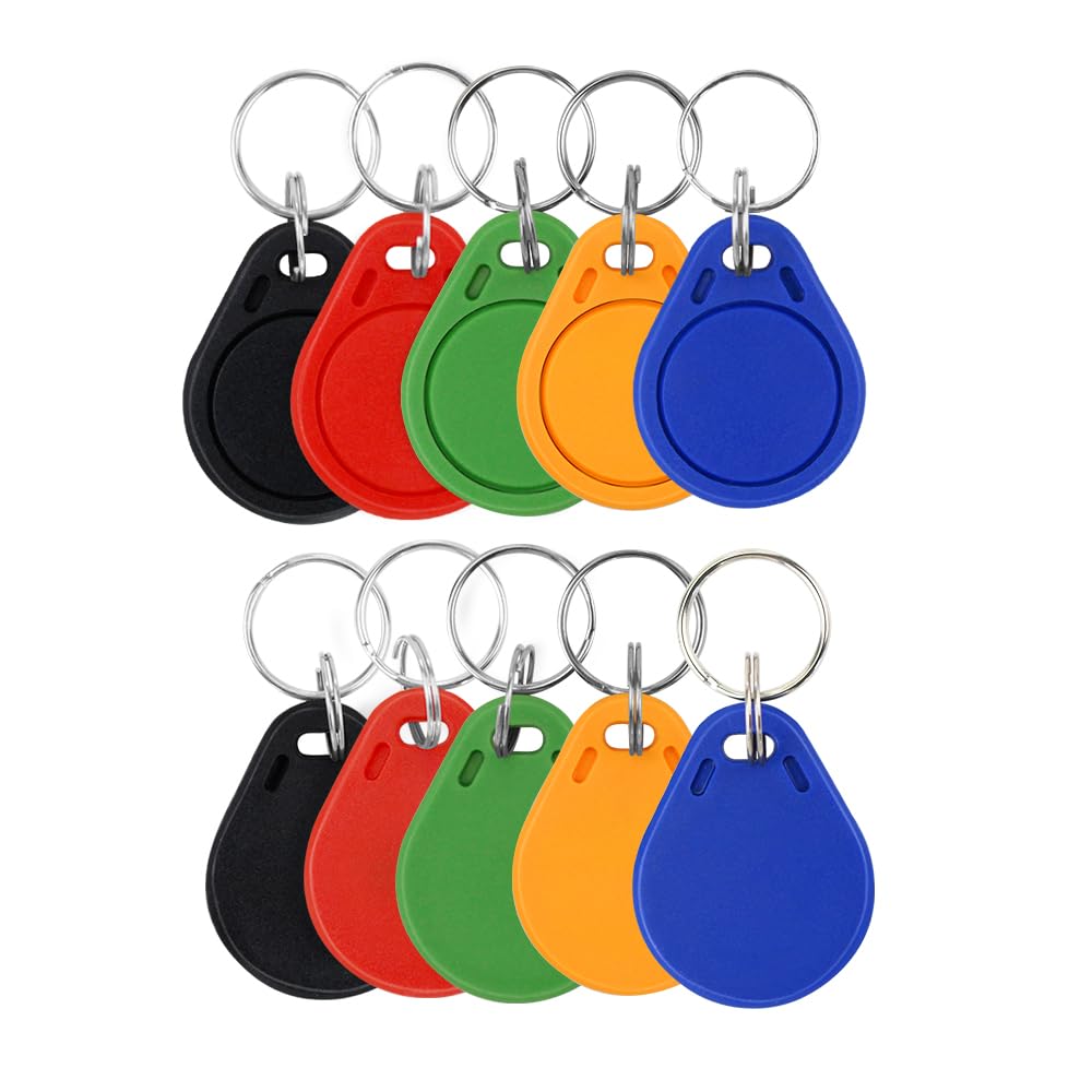 Fredorlokk Colorful 10 RFID key fob IC card, 13.56MHz proximity key tag token for smart door lock access control system, read only, not write
