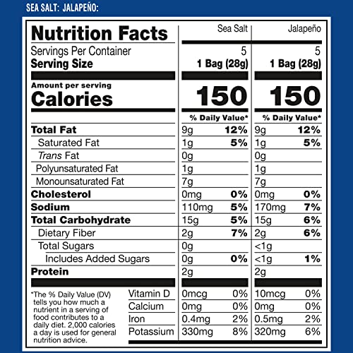Image of Kettle Brand Potato Chips, Variety Pack of Sea Salt and Jalapeno, 1 Oz, 10 Ct (Pack of 2)