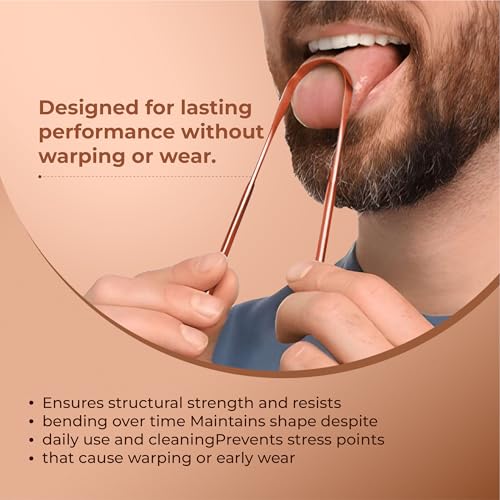 Image of IMECO Copper Tongue Cleaner (2 Pack) | Unisex | U-Shaped Tongue Scraper with Travel Pouch | Comfortable & Flexible Handle | Reduces Bacteria & Bad Breath | 100% Pure Copper | Antimicrobial Properties