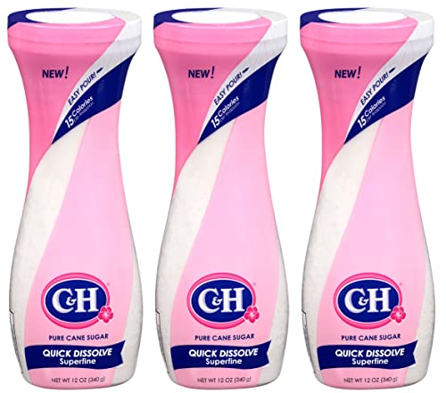 C&H® Superfine Sugar, 12 oz Flip Top Sugar Canisters (Pack