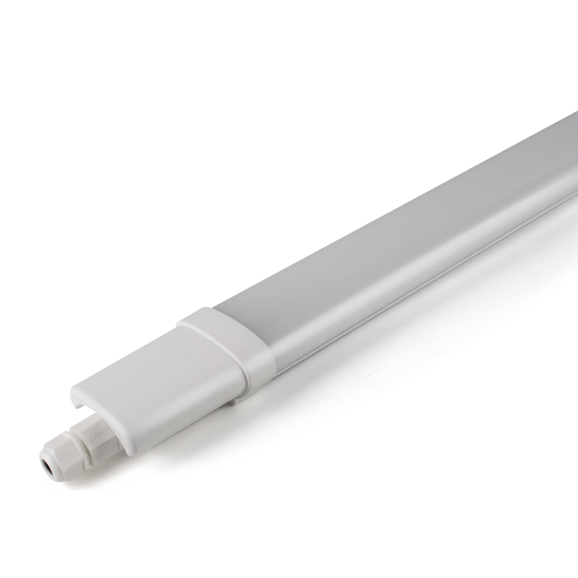 Bright Source 4000K Cool White Integrated Led Single Slimline Ip65 Waterproof Luminaire Batten Fitting, 4Ft (1218.5Mm), 18W, 1800Lm, Polycarbonate, Easy Installation
