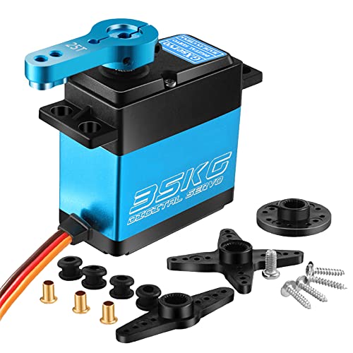 Servo Motor Metal Gear Digital Servo, Aluminio Housing para dispositivos inteligentes y casas, Robots, Drones, TRX-4, etc. (35 kg) Cover