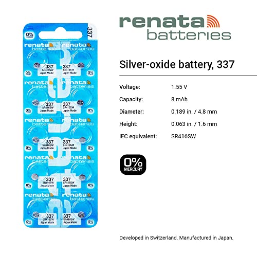 Baterías Renata 337 SR416SW 1.55V Silver Oxide x2 miniatura 2