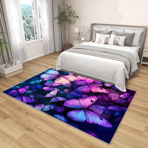 Tapis lavable en machine antidérapant violet grand format 180x270 - 4