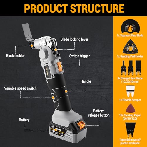 DEKOPRO 20V Cordless Oscillating Tool Kit