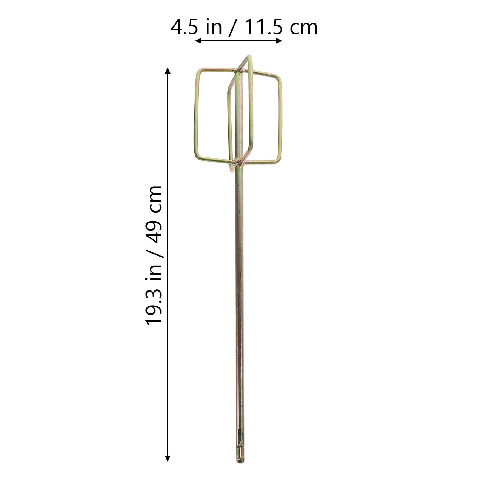 Angoily Lot de 2 tiges de mélange en alliage robuste pour béton, peinture, ciment, mastic, revêtement – Doré, ne rouille pas facilement, longue durée de vie