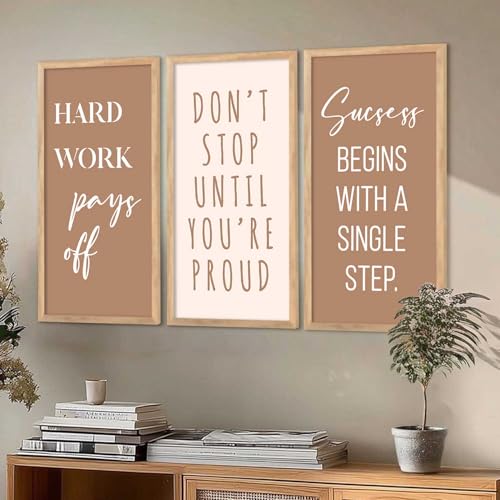 Image of kotart - Motivational Frames For Wall Hanging | Quotes Wall Hanging Painting For Wall Decor | Motivational Quotes Poster With Frame | Quotes Wall Decor Poster With Frames Set of 3 (10x19 inch, C)