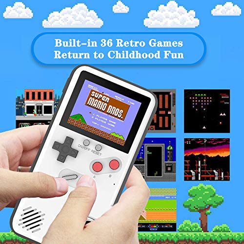 Autbye Gameboy Case for iPhone, Retro 3D Design Style Silicone Protective Case with 36 Small Games, Color Display Shockproof Video Game Phone Case (for iPhone Xs Max, White)