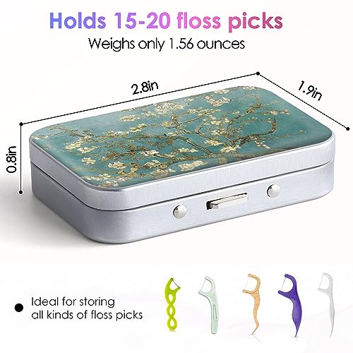 Image of Dental Floss Portable Case, Easy to Store Floss Picks of Various Sizes, Portable Dental Floss Dispenser is Perfect for Travelling, Hotels, Dinners, Appointments.Green Tree