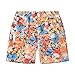 Boys Girls Summer Leisure Vacation Cute Cartoon Printing Beach Pants Fashion Sports Bikini with (Orange, 18-24 Months)