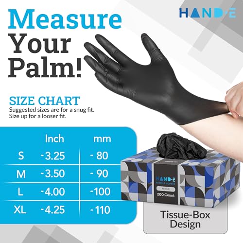 Guantes desechables de nitrilo negro económicos y resistentes sin polvo 6