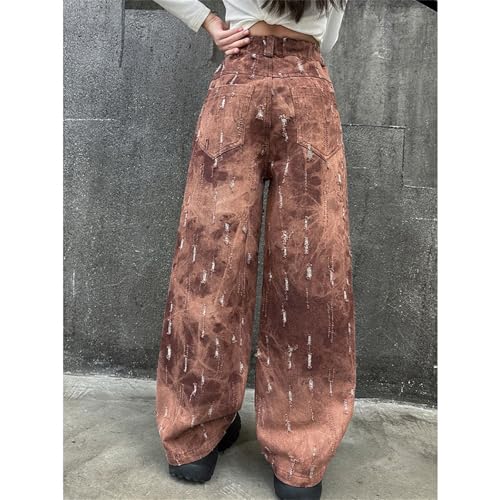 Girls Mid Rise Ripped Baggy Black Jeans Wide Leg Elastic Waist Denim Pants Kids Y2k Streetwear Comfy Cotton Trouser3