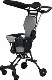 Carrinho de Bebê Compacto Dobrável Travel Lite – Carrinho de Passeio Ultraleve para Viagem, Cabe no Avião, Fechamento One-Hand, Assento Reclinável e Capota Ajustável, Até 15kg (Preto)